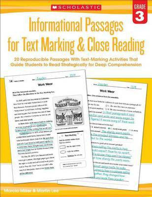 Informational Passages for Text Marking & Close Reading G-3(English, Paperback, Miller Marcia)