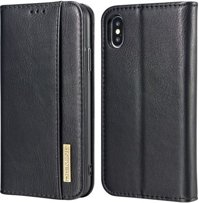Dg Ming Flip Cover for Apple iPhone X(Black, Dual Protection)