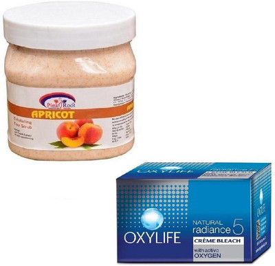 

Pink Root APRICOT SCRUB 500GM WITH OXYLIFE CREME BLEACH 27GM(Set of 2)