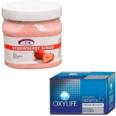 

Pink Root SHEA STRAWBERRY SCRUB 500GM WITH OXYLIFE CREME BLEACH 27GM(Set of 2)
