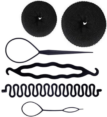 

S R Enterprises hair donuts juda bun and diy kit tools [pack of 6pcs](Set of 6)