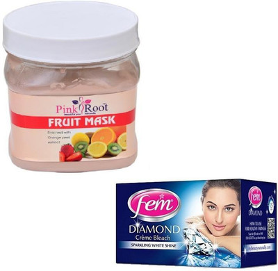

Pink Root FRUIT MASK 500GM WITH FEM DIAMOND BLEACH 30GM(Set of 2)