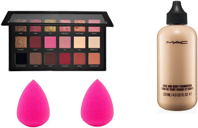 

Ladymode Rose Gold Edition Eyeshadow Palette And 2 Piece Balder Puff And Face & Body Foundation(Set of 4)