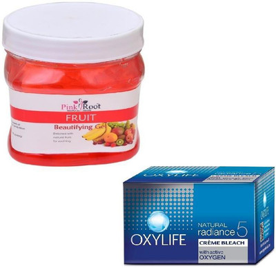 

Pink Root FRUIT GEL 500GM WITH OXYLIFE CREME BLEACH 27GM(Set of 2)