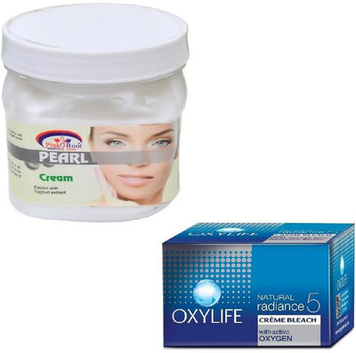 

Pink Root PEARL CREAM 500GM WITH OXYLIFE CREME BLEACH 27GM(Set of 2)