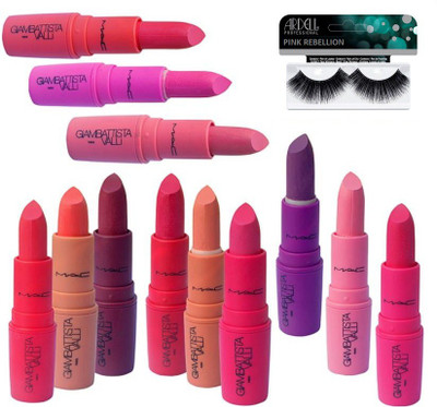 PINK REBELLION Eyelashes & Giambattista Valli Lipstick (set of 12)(Set of 13)