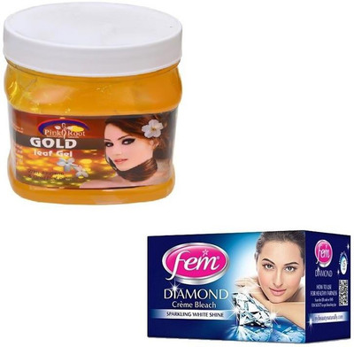 

Pink Root GOLD GEL 500GM WITH FEM DIAMOND BLEACH 30GM(Set of 2)