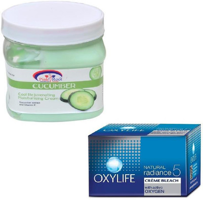 

Pink Root CUCUMBER CREAM 500GM WITH OXYLIFE CREME BLEACH 27GM(Set of 2)