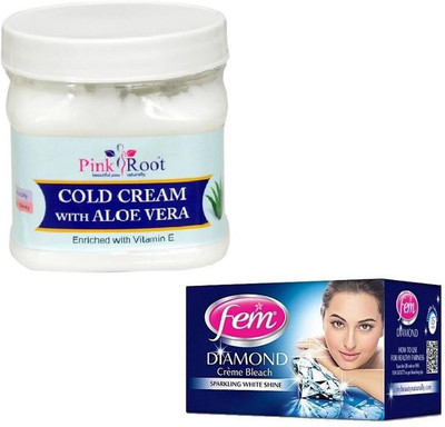 

Pink Root COLD CREAM 500GM WITH FEM DIAMOND BLEACH 30GM(Set of 2)