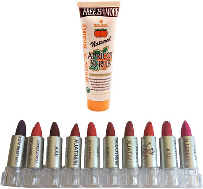 

Miss Boss set of 10 balm lipstick and scrub , pack of 2(Set of 11)