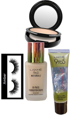 

Amber Eyelashes,foundation, Infallible mattifying Primer, compact(Set of 4)