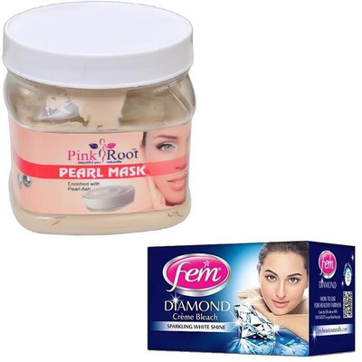 

Pink Root PEARL MASK 500GM WITH FEM DIAMOND BLEACH 30GM(Set of 2)
