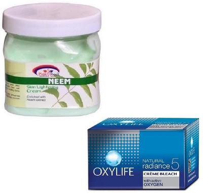 

Pink Root NEEM CREAM 500GM WITH OXYLIFE CREME BLEACH 27GM(Set of 2)
