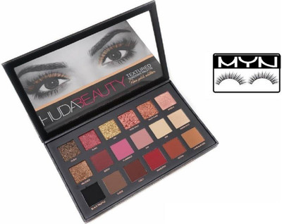 

Myn Beauty Combo of Rose Gold Eyeshadow Pallete With 1 Pair Eyelashes(Set of 2)
