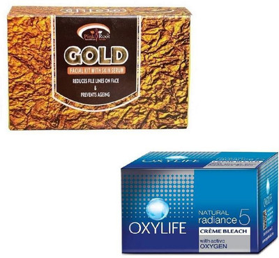 

Pink Root GOLD KIT 83 GM WITH OXYLIFE CREME BLEACH 27GM(Set of 2)