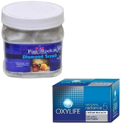 

Pink Root DIAMOND SCRUB 500GM WITH OXYLIFE CREME BLEACH 27GM(Set of 2)