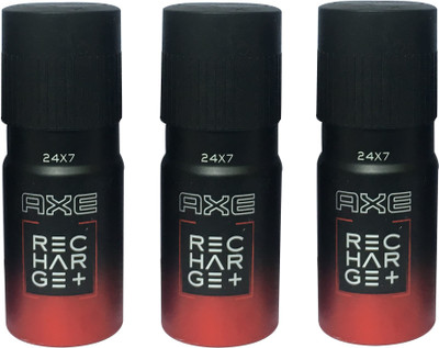 

AXE 24*7 RECHARGE+ ( PACK OF 3) Deodorant Spray - For Men(150 ml, Pack of 3)