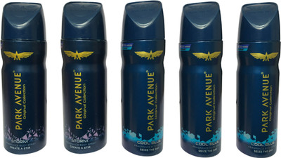 

Park Avenue 2 STORM & 3 COOL BLUE ( PACK OF 5) Deodorant Spray - For Men(150 ml, Pack of 5)