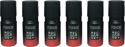 

AXE 24*7 RECHARGE+ ( PACK OF 6) Deodorant Spray - For Men(150 ml, Pack of 6)
