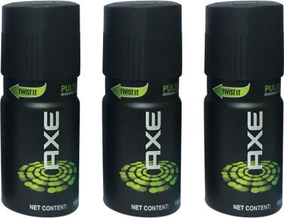 

AXE PULSE ( PACK OF 3) Deodorant Spray - For Men(150 ml, Pack of 3)