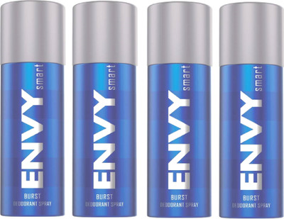 

ENVY 4 SMART BURST DEODORANT 135ML Body Spray - For Men & Women(135 ml, Pack of 4)