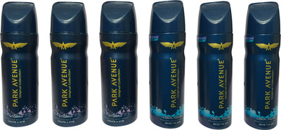 

Park Avenue 3 STORM & 3 COOL BLUE ( PACK OF 6) Deodorant Spray - For Men(150 ml, Pack of 6)