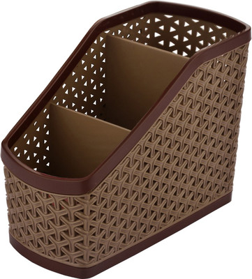 KUBER INDUSTRIES 3 Compartments Plastic Compact(Brown)