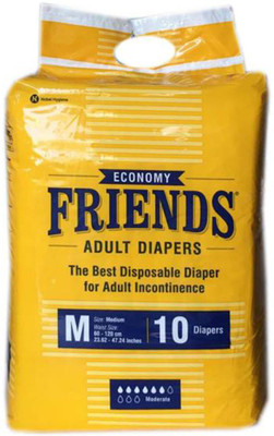 

Friends ADULT DIAPERS, SIZE MEDIUM, 10 PCS PACK, FOR WAIST SIZE 23.62"-47.24'' INCHES, TOTAL 10 DIAPERS Adult Diapers - M(10 Pieces)