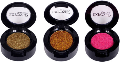 

Incolor Exposed Glitter Shimmer Sliver, Gold & Pink Eyeshadow Pack of 3, 4.5 g(Sliver, Gold & Pink)
