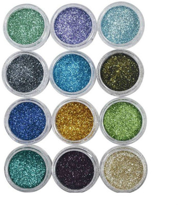 

Rabcom Eye Shadow Glitter Powder Color Pack of 12 28 g(Multicolor)