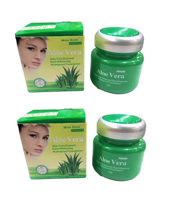 

Miss Boss kb Aloe Vera Foundation dual whitening waterproof pack of 2 Foundation(green)