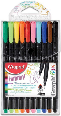 Maped Peps Fine Felt Tip 0.4mm Pen Set - Pack of 10 Pencil(Pack of 1)