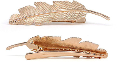 

ROMP FASHION Feather Leaf Design Hair Pin Clip Hair Clip(Gold)