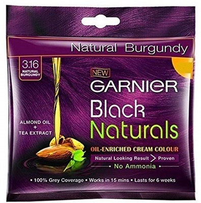 

Garnier Black Natural 3.16 Natural Burgundy Oil- Enriched Cream Colour 20ml Hair Color(Natural Burgundy)