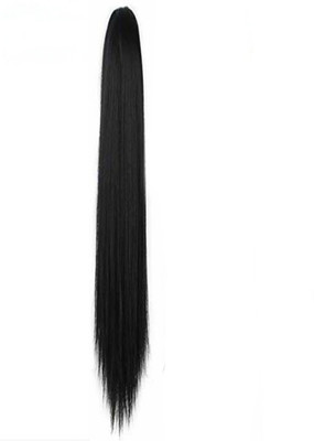 

Alizz High quality full black pin point straight clutch clip in decent claw ponytail Hair Extension