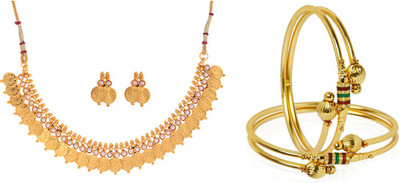 ZENEME Alloy Gold-plated Gold Jewellery Set(Pack of 1)