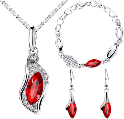 Sukkhi Alloy Rhodium Red, Silver Jewellery Set(Pack of 1)