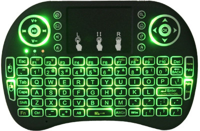 

TechGear Mini Wireless Handheld Touchpad Keyboard 2.4Ghz USB Wireless 3 LED colours Change in one keyboard For Smart TVs loptop box Wireless Gaming Keyboard(Black)