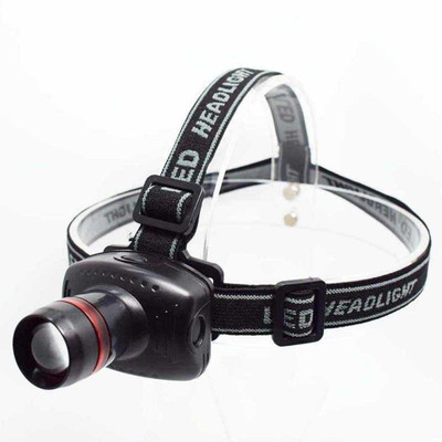 AlexVyan 3 Mode Zoom Cree LED Head Light Torch Zooming Focus Lamp Home Campaign Night Walk LED Headlamp(Black)