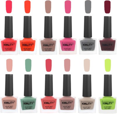 

Kwality Nail Paints | Nail Polish| Nail Paint Combo Set of 12 Pink Mania-Candy Orange-Salmon Run-Pink -Grey-Maroon-Salmon Pink-Mischievous Mint-Baby Pink-Salmon-Light Beige-Light Lemon Green(Pack of 12)