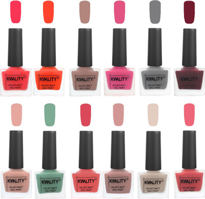 

Kwality Nail Paints | Nail Polish| Nail Paint Combo Set of 12 Pink Mania-Candy Orange-Salmon Run-Pink -Grey-Maroon-Salmon Pink-Mischievous Mint-Baby Pink-Salmon-Light Beige-Nude Pink(Pack of 12)