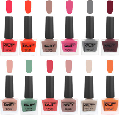 

Kwality Nail Paints | Nail Polish| Nail Paint Combo Set of 12 Pink Mania-Candy Orange-Salmon Run-Pink -Grey-Maroon-Salmon Pink-Mischievous Mint-Baby Pink-Salmon-Light Beige-Peach(Pack of 12)
