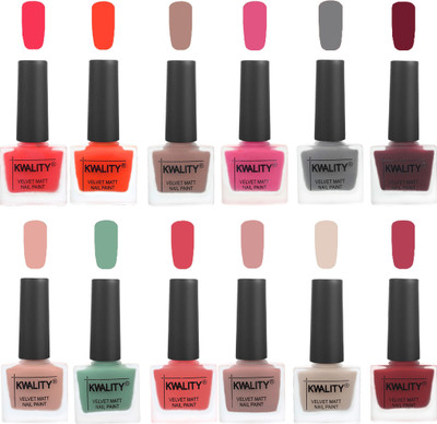 

Kwality Nail Paints | Nail Polish| Nail Paint Combo Set of 12 Pink Mania-Candy Orange-Salmon Run-Pink -Grey-Maroon-Salmon Pink-Mischievous Mint-Baby Pink-Salmon-Light Beige-Rani Pink(Pack of 12)