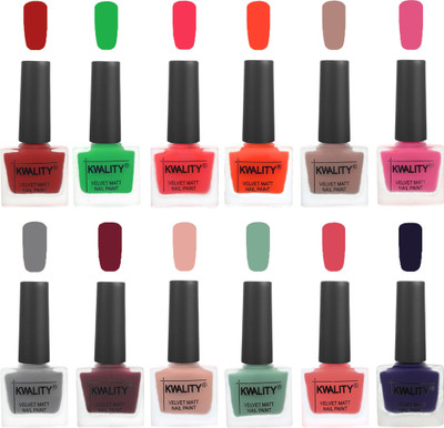 

Kwality Nail Paints | Nail Polish| Nail Paint Combo Set of 12 Red-Green-Pink Mania-Candy Orange-Salmon Run-Pink -Grey-Maroon-Salmon Pink-Mischievous Mint-Baby Pink-Royal Blue(Pack of 12)