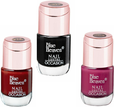 

Blue Heaven Nail Polish occasion black, red, pink(Pack of 3)