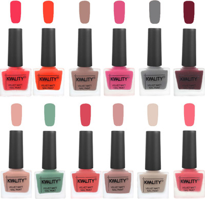 

Kwality Nail Paints | Nail Polish| Nail Paint Combo Set of 12 Pink Mania-Candy Orange-Salmon Run-Pink -Grey-Maroon-Salmon Pink-Mischievous Mint-Baby Pink-Salmon-Light Beige-Frozen Pink(Pack of 12)