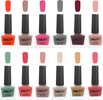 

Kwality Nail Paints | Nail Polish| Nail Paint Combo Set of 12 Candy Orange-Salmon Run-Pink -Grey-Maroon-Salmon Pink-Mischievous Mint-Baby Pink-Salmon-Light Beige-Beige-Nude Pink(Pack of 12)
