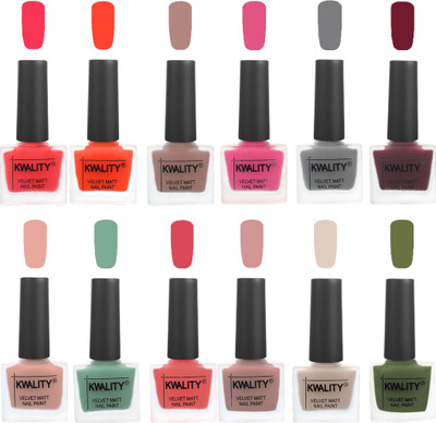

Kwality Nail Paints | Nail Polish| Nail Paint Combo Set of 12 Pink Mania-Candy Orange-Salmon Run-Pink -Grey-Maroon-Salmon Pink-Mischievous Mint-Baby Pink-Salmon-Light Beige-Olive Green(Pack of 12)