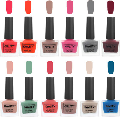 

Kwality Nail Paints | Nail Polish| Nail Paint Combo Set of 12 Pink Mania-Candy Orange-Salmon Run-Pink -Grey-Maroon-Salmon Pink-Mischievous Mint-Baby Pink-Salmon-Light Beige-Peacock Blue(Pack of 12)