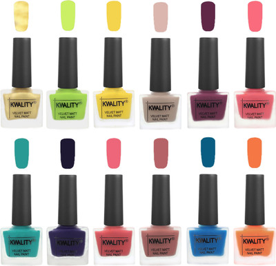

Kwality Nail Paints | Nail Polish| Nail Paint Combo Set of 12 Golden-Light Lemon Green-Yellow-Light Baby Nude-Purple-Frozen Pink-Sea Green-Royal Blue-Nude Pink-Dark Nude-Peacock Blue-Peach(Pack of 12)